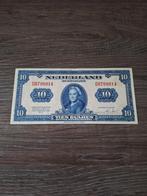 Prachtig+ biljet 10 gulden 1943, muntbiljet Wilhelmina, Ophalen of Verzenden, 10 gulden