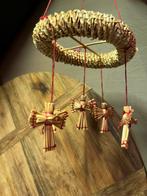 Vintage stro kerstmobiel met 5 engeltjes, Diversen, Kerst, Ophalen of Verzenden, Zo goed als nieuw