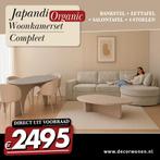 Complete japandi woonkamer bankstel + tafels 4 stoelen 1995,, Ophalen, Nieuw, Overige materialen, Japandi