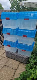 Opbergboxen 10 stuks 100 liter merk IRIS OHYAMA stapelbaar, Ophalen, 40 tot 60 cm, 50 tot 75 cm, Zo goed als nieuw