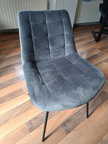 (Eetkamer)stoel velvet grijs