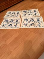 4 katoenen placemats, Ophalen of Verzenden, Zo goed als nieuw, Blauw, Placemat