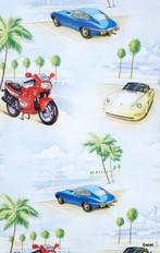 6766 blauwe auto’s en palmen aan zee vintage behang, Swiet, Huis en Inrichting, Stoffering | Behang, Ophalen of Verzenden, Minder dan 10 m²