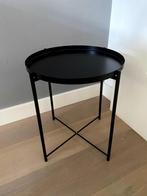 Bijzettafel / Salontafel zwart met dienblad 53 cm hoog, 45 tot 60 cm, Minder dan 55 cm, Modern / industrieel, Metaal of Aluminium