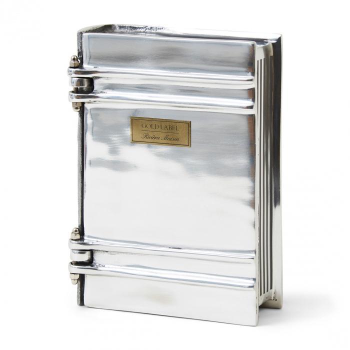 Riviera Maison Organizer Boek Box Zilver, Huis en Inrichting, Woonaccessoires | Kisten, Zo goed als nieuw, Minder dan 50 cm, Metaal