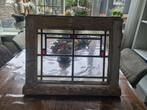 mooi oud raam glas in lood. voor gebruik of decoratie, Doe-het-zelf en Verbouw, Glas en Ramen, Ophalen, Gevelraam of Ruit, Gebruikt