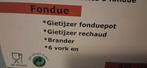 10 delige gietijzeren fondueset NIEUW, Ophalen of Verzenden, Nieuw, Brander, Fondueset