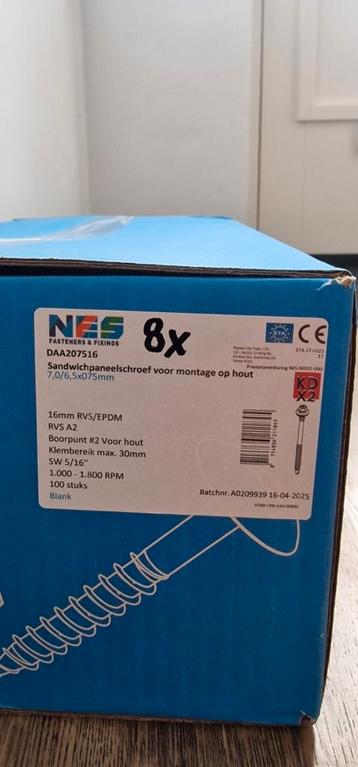 Nieuw:800x RVS Sandwich paneel schroeven voor Hout (8 dozen) beschikbaar voor biedingen