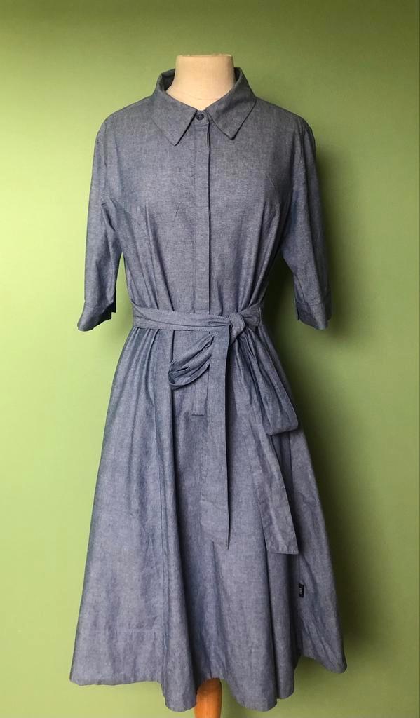 Mooie A- lijn jurk vsn Didi maat 38, Kleding | Dames, Jurken, Zo goed als nieuw, Maat 38/40 (M), Blauw, Onder de knie, Ophalen of Verzenden