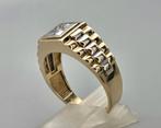 Gouden heren rolex ring schakelmotief en zirkonia. 2026/75, 20 of groter, ., Ophalen of Verzenden, Zo goed als nieuw