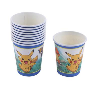 Nieuw !  Set met 10 kartonnen Pokémon bekertjes. Pikachu beschikbaar voor biedingen