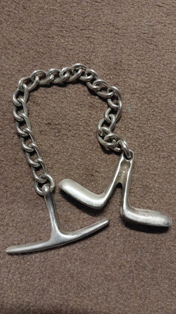 Politie Knevelketting, Sieraden, Tassen en Uiterlijk, Armbanden, Gebruikt, Staal, Zilver, Ophalen of Verzenden