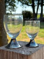 Vintage glazen met verzilverde voet., Ophalen of Verzenden, Gebruikt, Overige typen