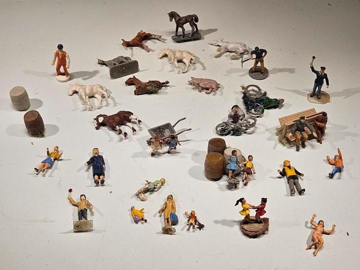 poppetjes figuurtjes paarden N spoor trein 1:87, Hobby en Vrije tijd, Modeltreinen | H0, Gebruikt, Gelijkstroom of Wisselstroom