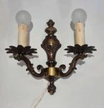 Koperen kraagkandelaar wandlamp 2 armig, Ophalen of Verzenden