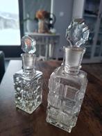 2 antieke glazen parfumflesjes, Ophalen of Verzenden