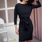 LaDress Caroline  m of xl zwart zgan jurk travelstof sash, Kleding | Dames, LaDress, Knielengte, Ophalen of Verzenden, Zo goed als nieuw