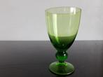 Vintage wijnkelk groen glas, Ophalen of Verzenden