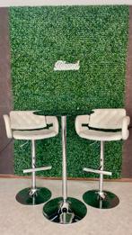 Stijlvolle bartafel met zwart glazen blad, Huis en Inrichting, Tafels | Statafels, Ophalen of Verzenden, Gebruikt