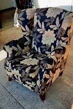 Vintage fauteuil met bloemmotief, Huis en Inrichting, Ophalen of Verzenden, Gebruikt, 75 tot 100 cm, 50 tot 75 cm