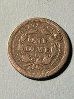 1852 O USA one dime zilver., Postzegels en Munten, Munten | Amerika, Zilver, Verzenden
