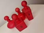 Vintage partij rood glas parfum flesjes, Antiek en Kunst, Ophalen of Verzenden