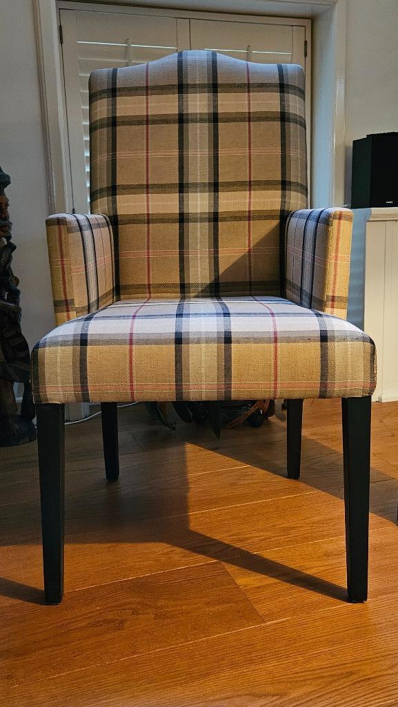 Eetkamerstoelen (6 stuks) / Burberry, Huis en Inrichting, Stoelen, Gebruikt, Vijf, Zes of meer stoelen, Hout, Stof, Overige kleuren