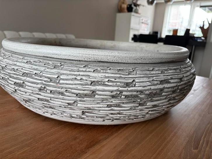 Grote ronde, stoere bloempot, Tuin en Terras, Bloempotten, Gebruikt, Terracotta, Binnen, Minder dan 40 cm, 40 cm of meer, Rond