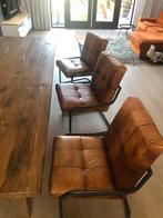 Leren Stoelen Station7 - Industrieel Design, Huis en Inrichting, Stoelen, Ophalen, Gebruikt, Leer, Drie