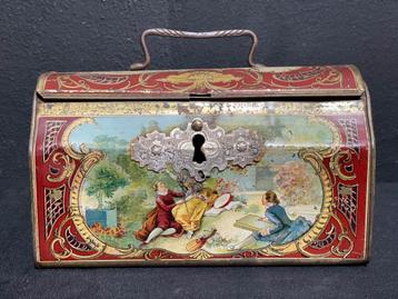 Antiek Decoratieve Blikken Doos, voor 1900. beschikbaar voor biedingen
