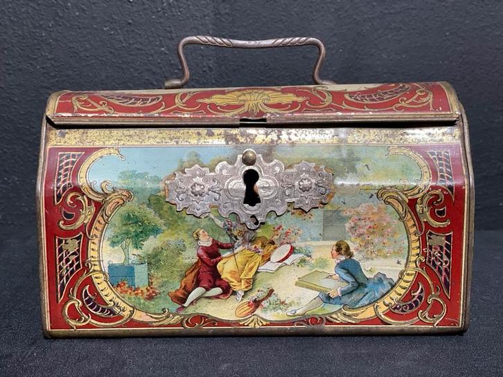 Antiek Decoratieve Blikken Doos, voor 1900., Antiek en Kunst, Antiek | Tin, Ophalen of Verzenden