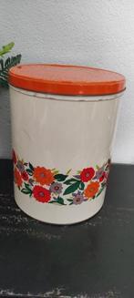 Vintage blik groot wit oranje bloemen Impala, Ophalen of Verzenden, Gebruikt, Overige, Overige merken