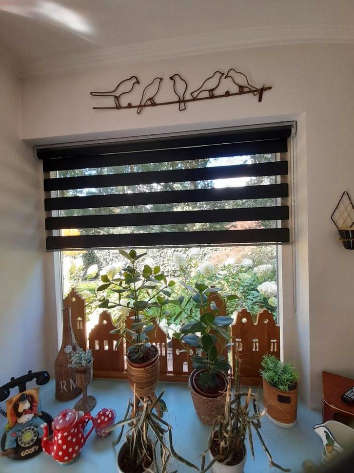 Duo rolgordijn zwart  verduisterend  3X, Huis en Inrichting, Stoffering | Gordijnen en Lamellen, Zo goed als nieuw, 150 tot 200 cm