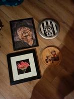 Partij rommelmarkt spullen decoratie etc, Ophalen, Hout, Minder dan 50 cm, Minder dan 50 cm