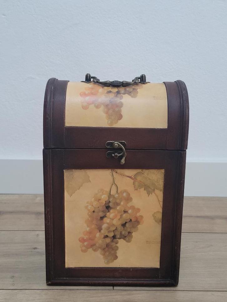 Vintage oud houten opbergkistje, Antiek en Kunst, Curiosa en Brocante, Ophalen of Verzenden