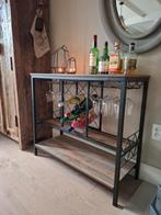 Industrieel wijntafeltje sidetable tafeltje kastje nieuw, Ophalen, Nieuw, Minder dan 150 cm, Metaal