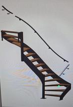 stalen trap met houten trede - halfslag trap, Doe-het-zelf en Verbouw, Ladders en Trappen, Ophalen, Nieuw, Trap, 2 tot 4 meter
