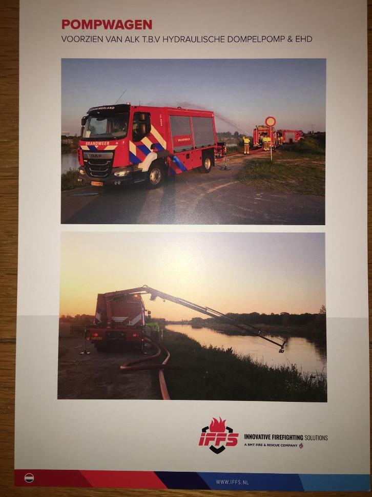 2x DAF LF Brandweer brochures/folders met IFFS / Wiss opbouw, Boeken, Auto's | Folders en Tijdschriften, Nieuw, Ophalen of Verzenden