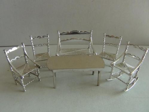 Miniatuur zilver L105-82 tafel bank stoel zilveren miniature, Antiek en Kunst, Antiek | Goud en Zilver, Zilver, Verzenden