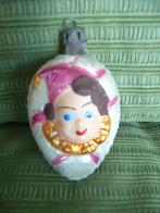 Zeldzame antieke glazen kerstbal clown, harlekijn  bobbels, Diversen, Kerst, Ophalen of Verzenden, Gebruikt