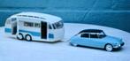 Citroen DS 19 1959 lichtblauw + Caravan Hénon Norev 1:18, Hobby en Vrije tijd, Modelauto's | 1:18, Ophalen of Verzenden, Nieuw