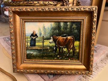 Prachtige olieverf kleine schilderij beschikbaar voor biedingen