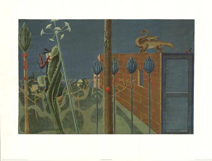 Max Ernst (1938) Gr Kunstdruk Affiche " Natuur Gezicht " Ges, Antiek en Kunst, Kunst | Litho's en Zeefdrukken, Ophalen of Verzenden