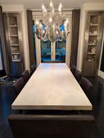 Grote eikenhouten eettafel - 300x110 cm, Ophalen, Gebruikt, 100 tot 150 cm, Eikenhout