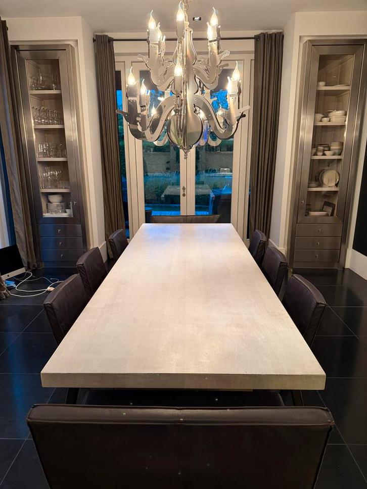 Grote eikenhouten eettafel - 300x110 cm, Huis en Inrichting, Tafels | Eettafels, Gebruikt, 100 tot 150 cm, 200 cm of meer, Vijf personen of meer