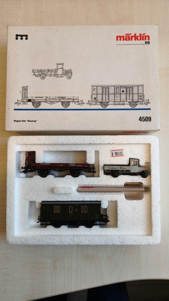 Marklin 4509 wagenset bauzeug, Hobby en Vrije tijd, Modeltreinen | H0, Nieuw, Wagon, Wisselstroom, Märklin, Ophalen of Verzenden