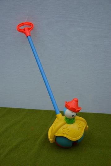 Fisher Price vintage clown op bal met stok, #758, Roll along beschikbaar voor biedingen
