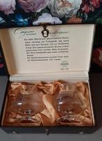 Gegraveerde cognac glazen rastal in doos, Ophalen, Zo goed als nieuw