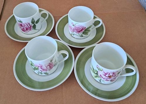 Set van 4 kop en schotels, Elkaporselein, Hutschenreuther, Antiek en Kunst, Antiek | Servies compleet, Ophalen