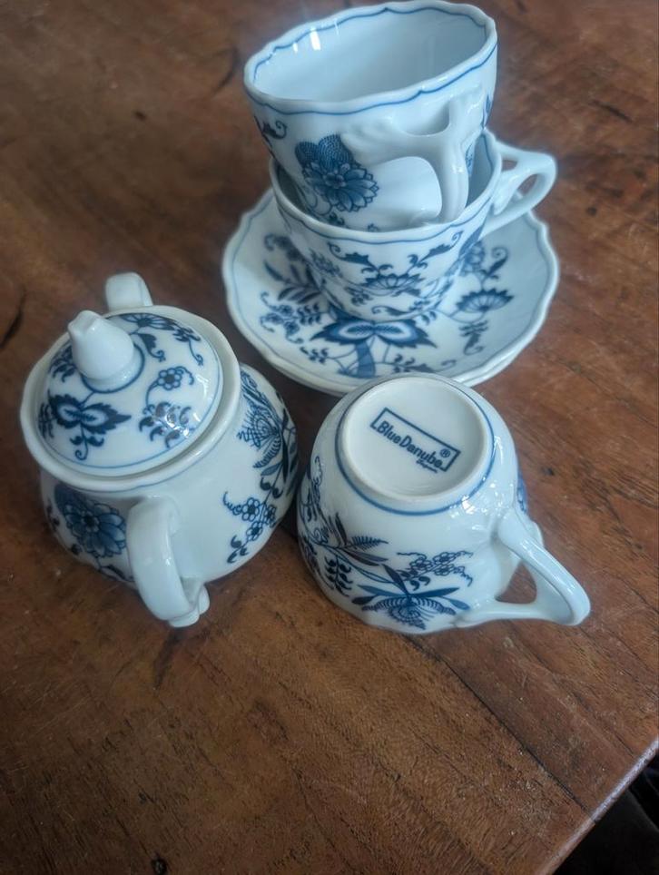 Blue Danube Servies - Suikerpot, Kopjes & Schotels, Antiek en Kunst, Antiek | Servies los, Ophalen